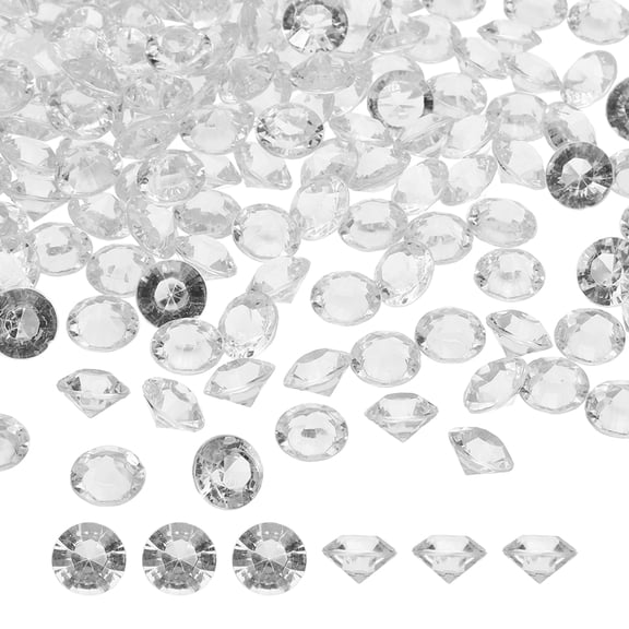 Uxcell 500 Pcs Wedding Table Scatter Confetti Fake Crystals, Acrylic Diamonds Rhinestones Vase Fillers Gems for Crafts, Table Centerpiece Decor, Bridal Shower Party (White, 12mm)