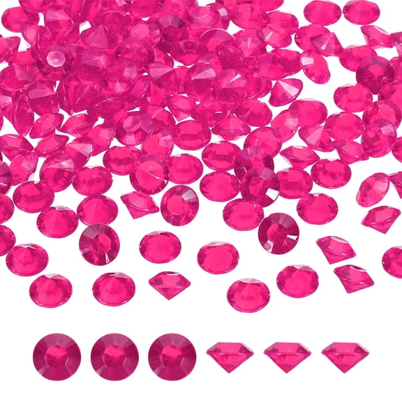 Uxcell 500 Pcs Wedding Table Scatter Confetti Fake Crystals, Acrylic Diamonds Rhinestones Vase Fillers Gems for Crafts, Table Centerpiece Decor, Bridal Shower Party (Rose Red, 12mm)