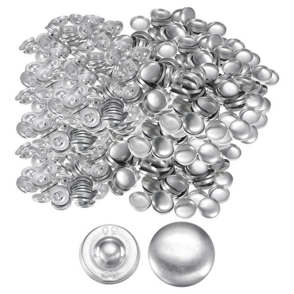 Uxcell 500 Set Button Supplies 30L(19mm/0.75") Aluminum Button Parts for Button Maker Machine