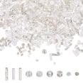 thumbnail image 1 of Uxcell 5000 Pcs Mixed Glass Seed Beads, 1.5-6mm Mini Loose Glass Bugle Spacer Bead Embroidery Beads for DIY Craft Projects Earrings Necklaces Bracelets Jewelry Making, Silver-White, 1 of 6