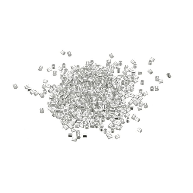 Uxcell 500Pack 1.5x1.5mm Crimp Tube Beads Jewelry Making Crimp End