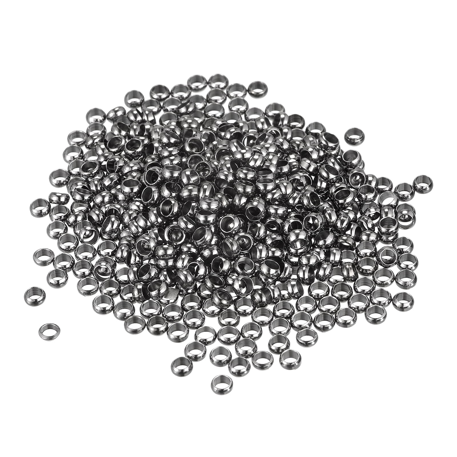3mm Shiny Silver Stardust Metal Crimp Beads 24pc by hildie & jo