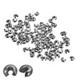 thumbnail image 1 of Uxcell 500Pack 5.4mm Crimp Beads Covers Round Open Beads End Tips for Jewelry Making, Dark Grey, 1 of 5