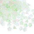 thumbnail image 1 of Uxcell 500Pcs 0.3x0.5" Acrylic Frosted Flower Beads Trumpet Flower Beads, Green Pink, 1 of 6