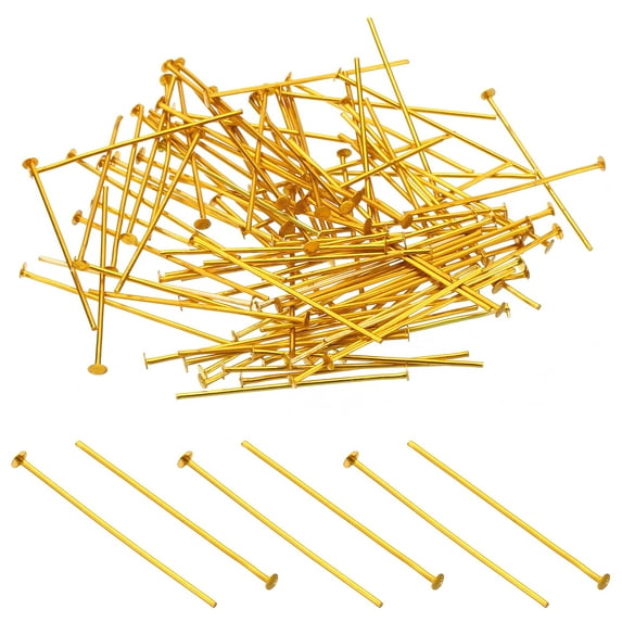 Uxcell 500Pcs 1.57x0.12" Aluminium Chandelier Connector Pins Chandelier Crystal Clips, Gold