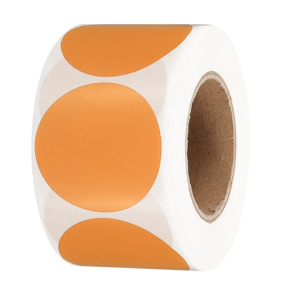 Uxcell 500Pcs Round Thermal Label Stickers 1.5 inch Circle Direct Thermal Sticker Label Orange