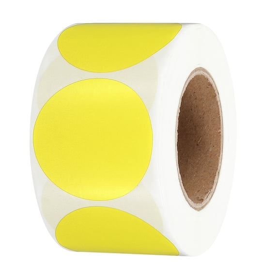 Uxcell 500Pcs Round Thermal Label Stickers 1.5 inch Circle Direct Thermal Sticker Label Yellow