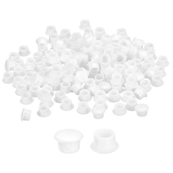 Uxcell 500Pcs Screw Hole Plugs, 10mm(3/8") Dia Button Plugs Snap in Locking Hole Covers Flush Type Caps, White