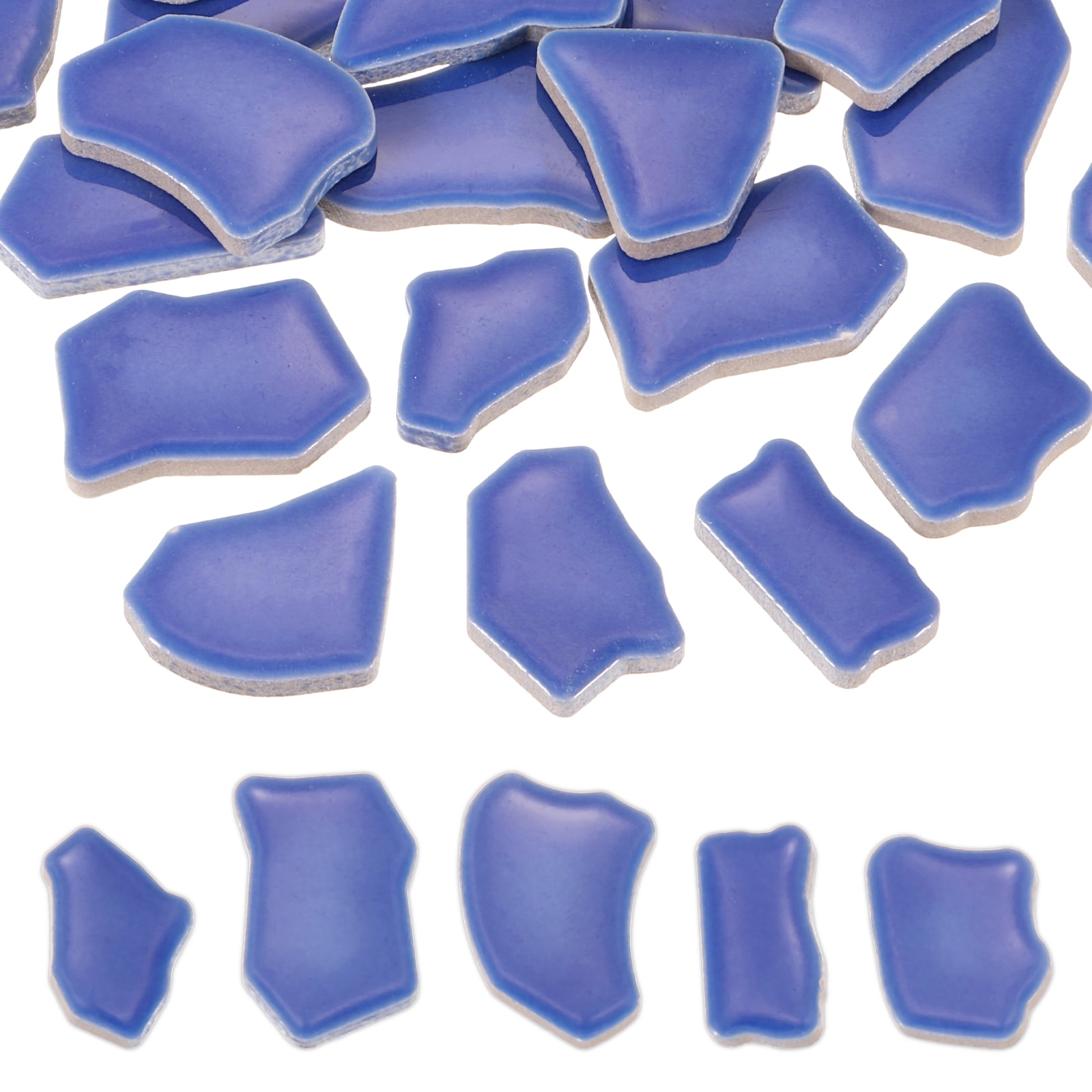 Uxcell 500g/1.1LB Irregular Ceramics Mosaic Tiles, 0.79"-1.57" Mosaic Stained Tile Broken Porcelain Pieces Stones Bulk for DIY Craft Making Vases Home Decoration, Dark Blue