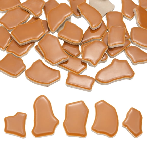 Uxcell 500g/1.1LB Irregular Ceramics Mosaic Tiles, 0.79"-1.57" Mosaic Stained Tile Broken Porcelain Pieces Stones Bulk for DIY Craft Making Vases Home Decoration, Dark Brown