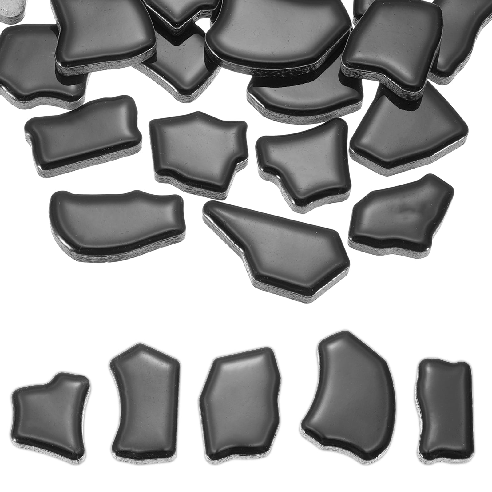 Uxcell 500g/1.1LB Irregular Ceramics Mosaic Tiles, 0.79"-1.57" Mosaic Stained Tile Broken Porcelain Pieces Stones Bulk for DIY Craft Making Vases Home Decoration, Black