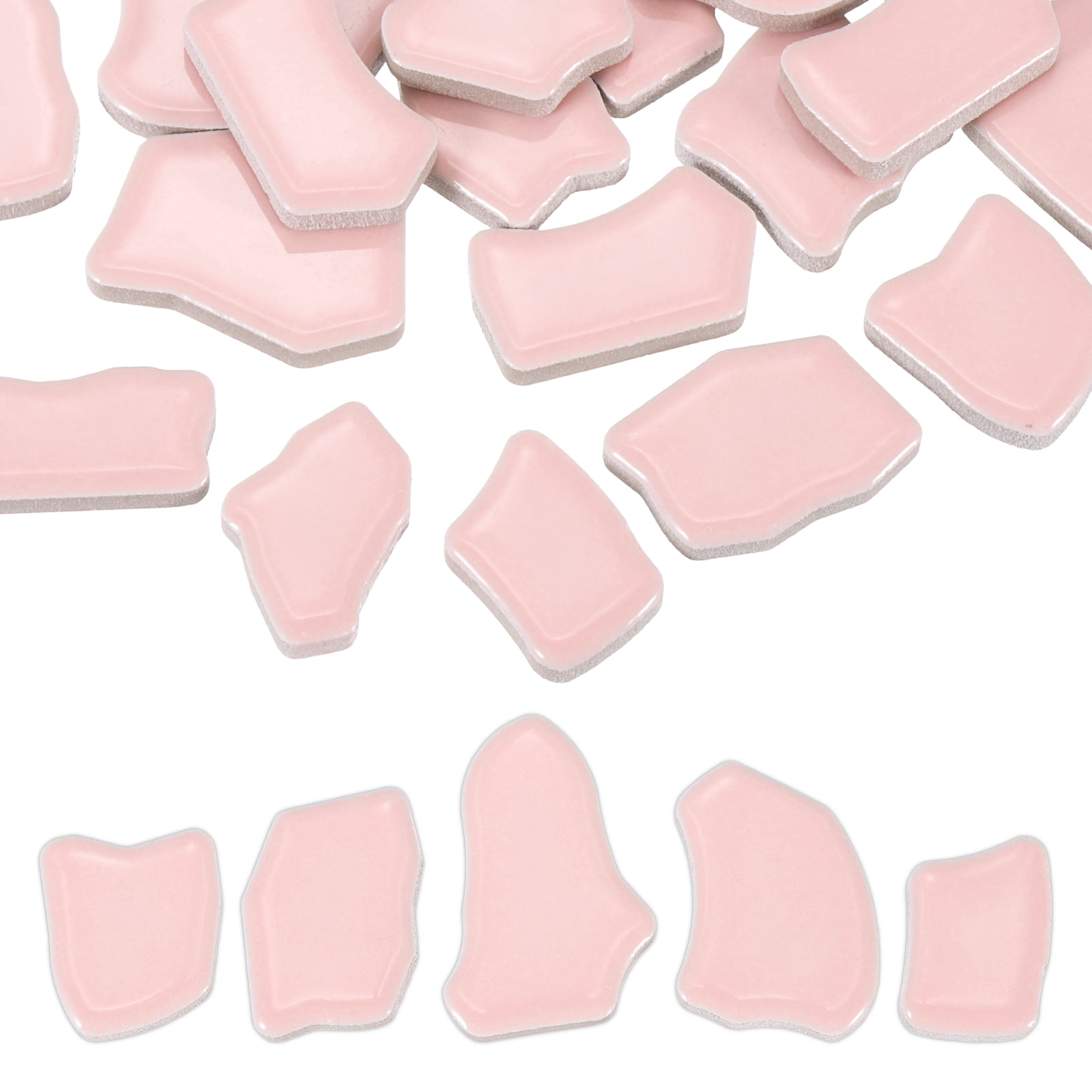 Uxcell 500g/1.1LB Irregular Ceramics Mosaic Tiles, 0.79"-1.57" Mosaic Stained Tile Broken Porcelain Pieces Stones Bulk for DIY Craft Making Vases Home Decoration, Pink