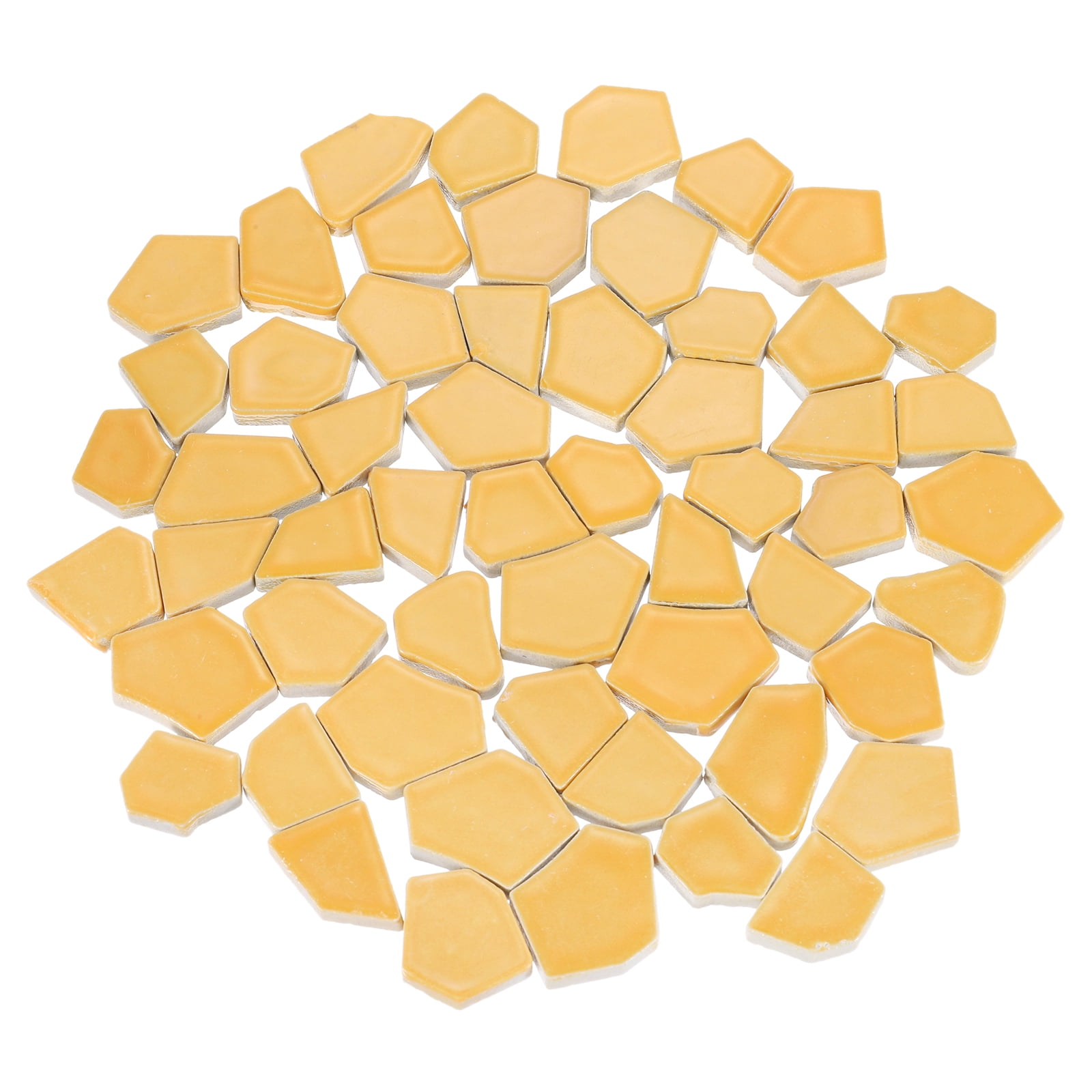 Uxcell 500g Irregular Ceramic Mosaic Tiles, 2.3 - 4.2 cm Stained Pieces, DIY Art Crafts, Orange