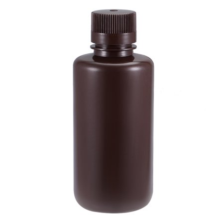 Uxcell 500ml/ 16.9oz Plastic Small Mouth Lab Reagent Bottle Brown