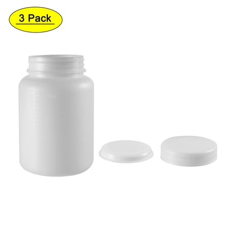 Uxcell 500ml/16.9oz Plastic Wide Mouth Lab Reagent Bottle 3 Count