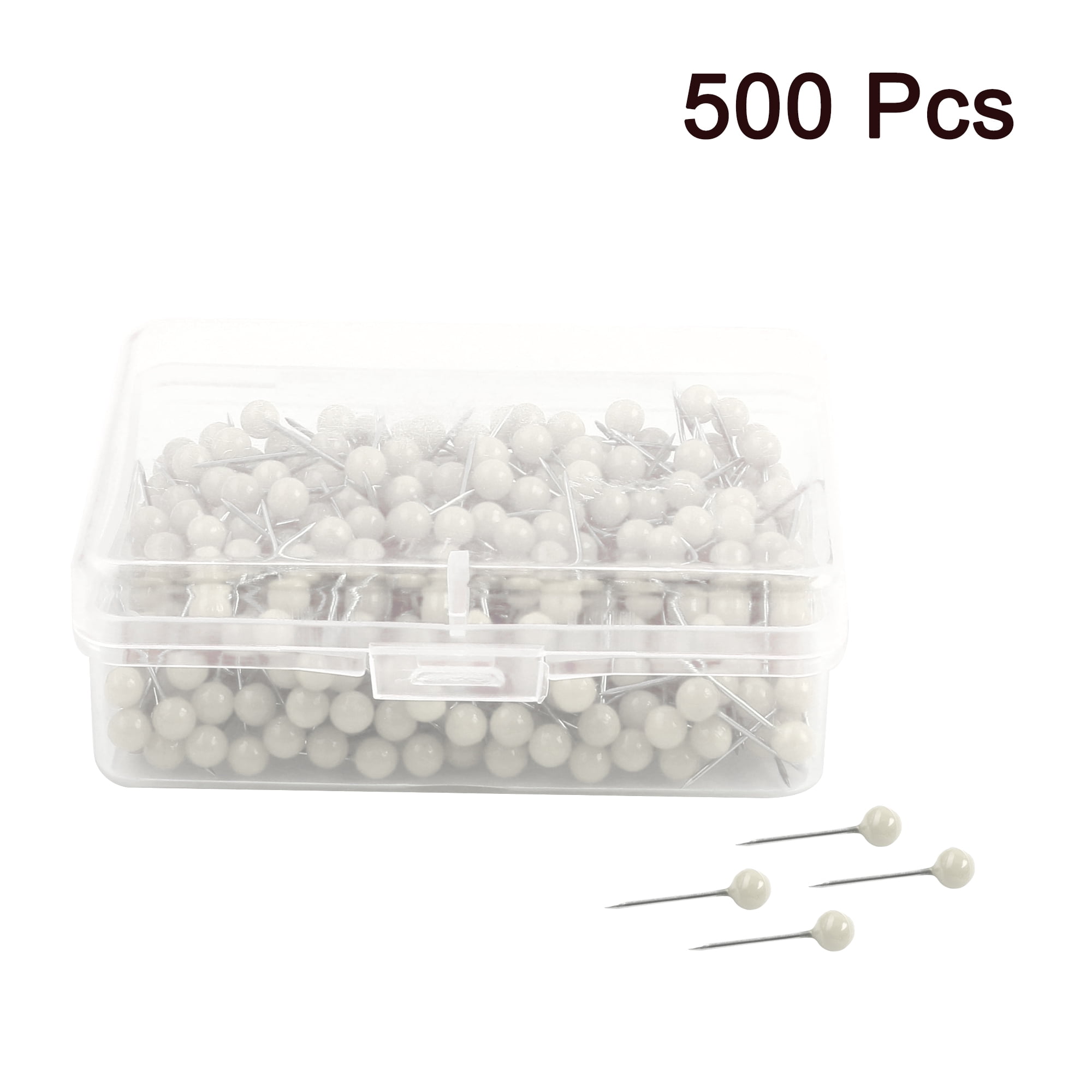 Uxcell 500pcs 1/8 Push Pins Round Head Thumb Tacks for Home Office Cork  Boards Map Note Picture Hanging White 