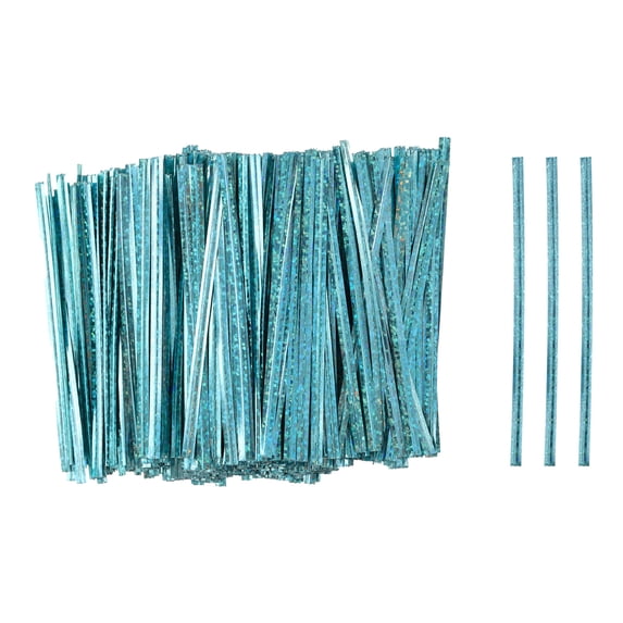 Uxcell Bag Twist Ties Reusable Plastic Twist Ties Wire Cable Ties for Party Bread Candy Blue