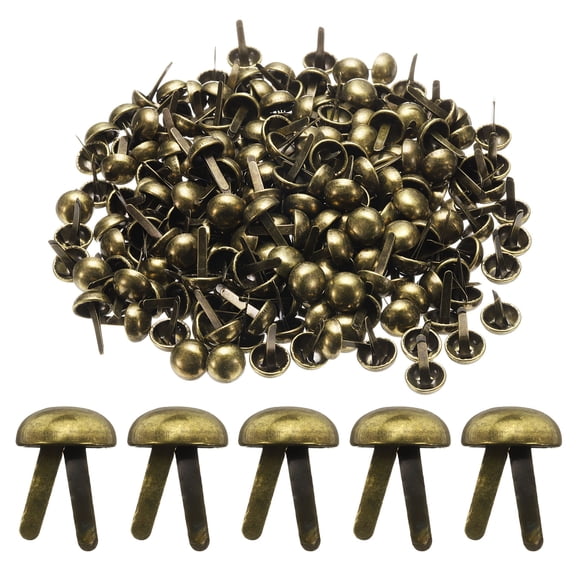 Uxcell 500pcs Brads Paper Fasteners, 15mm x 21mm Metal Paper Crafts Brads, Small Round Brass Split Pins, Bronze