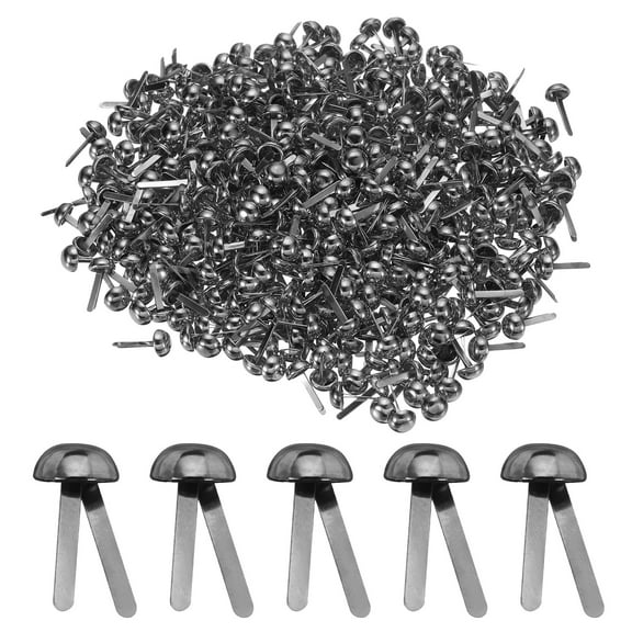 Uxcell 500pcs Brads Paper Fasteners, 6mm x 13mm Metal Paper Crafts Brads, Small Round Brass Split Pins, Gunmetal