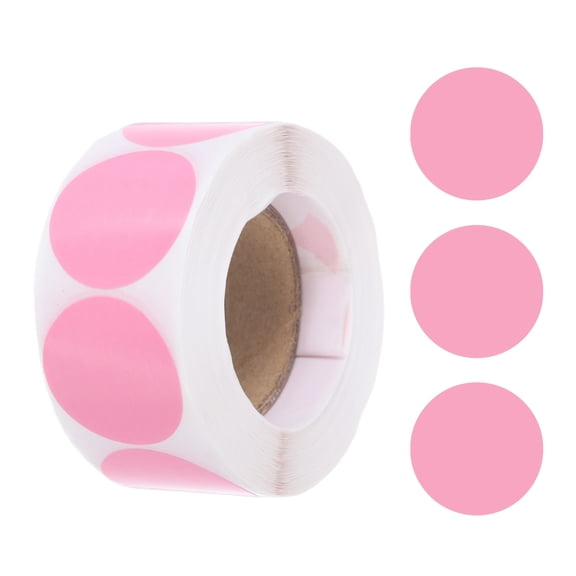 Uxcell 500pcs Pink Round Stickers Roll 1 Inch Self-Adhesive Stickers for DIY Crafts