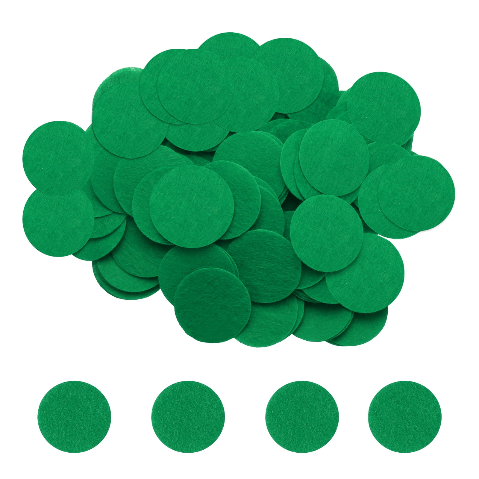 Uxcell 500pcs Round Felt Circles, 40mm 3/8 Pre Cut Felt Craft Pads Non-Woven Mini Felt Fabric Circles for DIY Projects, Green
