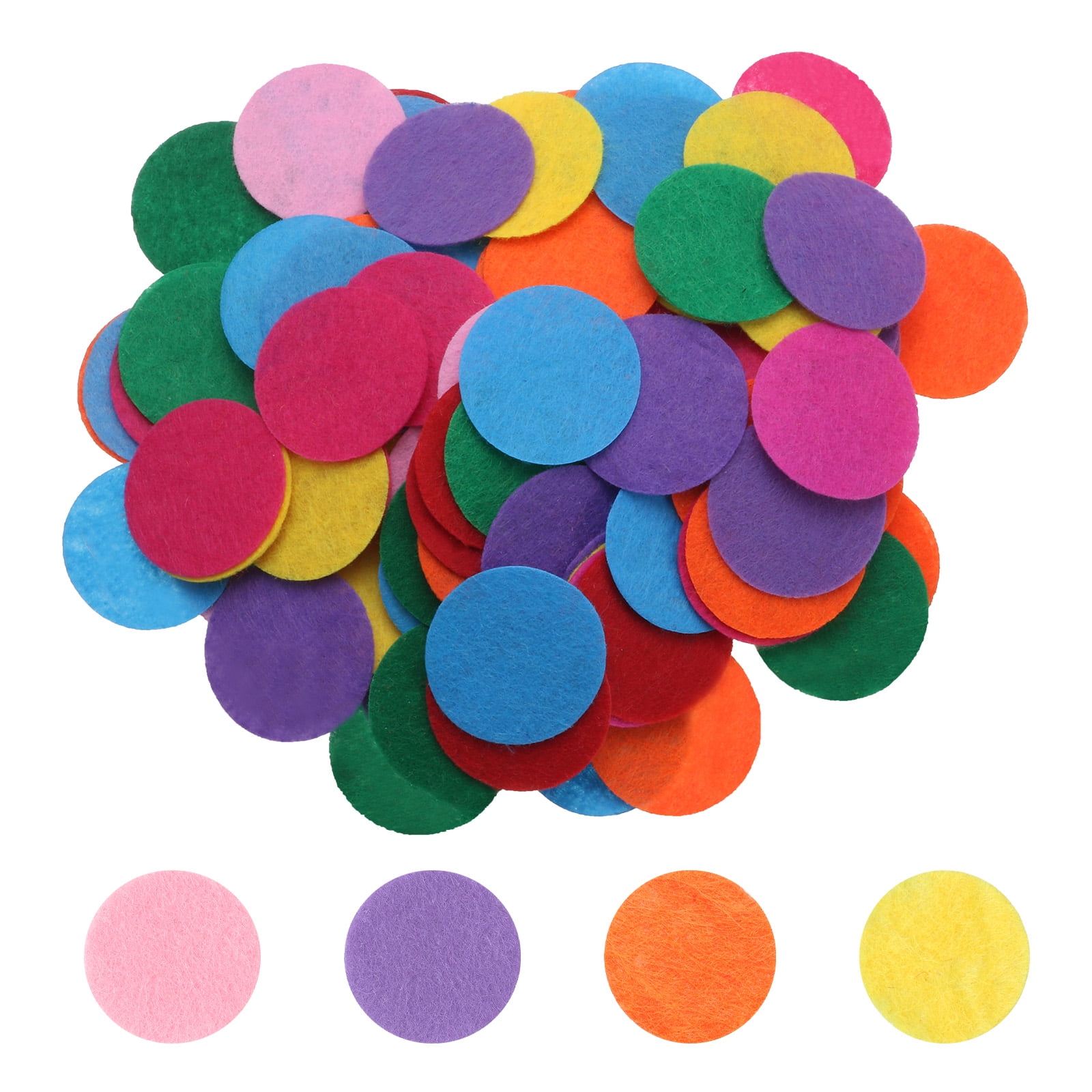 Uxcell 500pcs Round Felt Circles, 40mm 3/8 Pre Cut Felt Craft Pads Non-Woven Mini Felt Fabric Circles for DIY Projects, Mixed Color