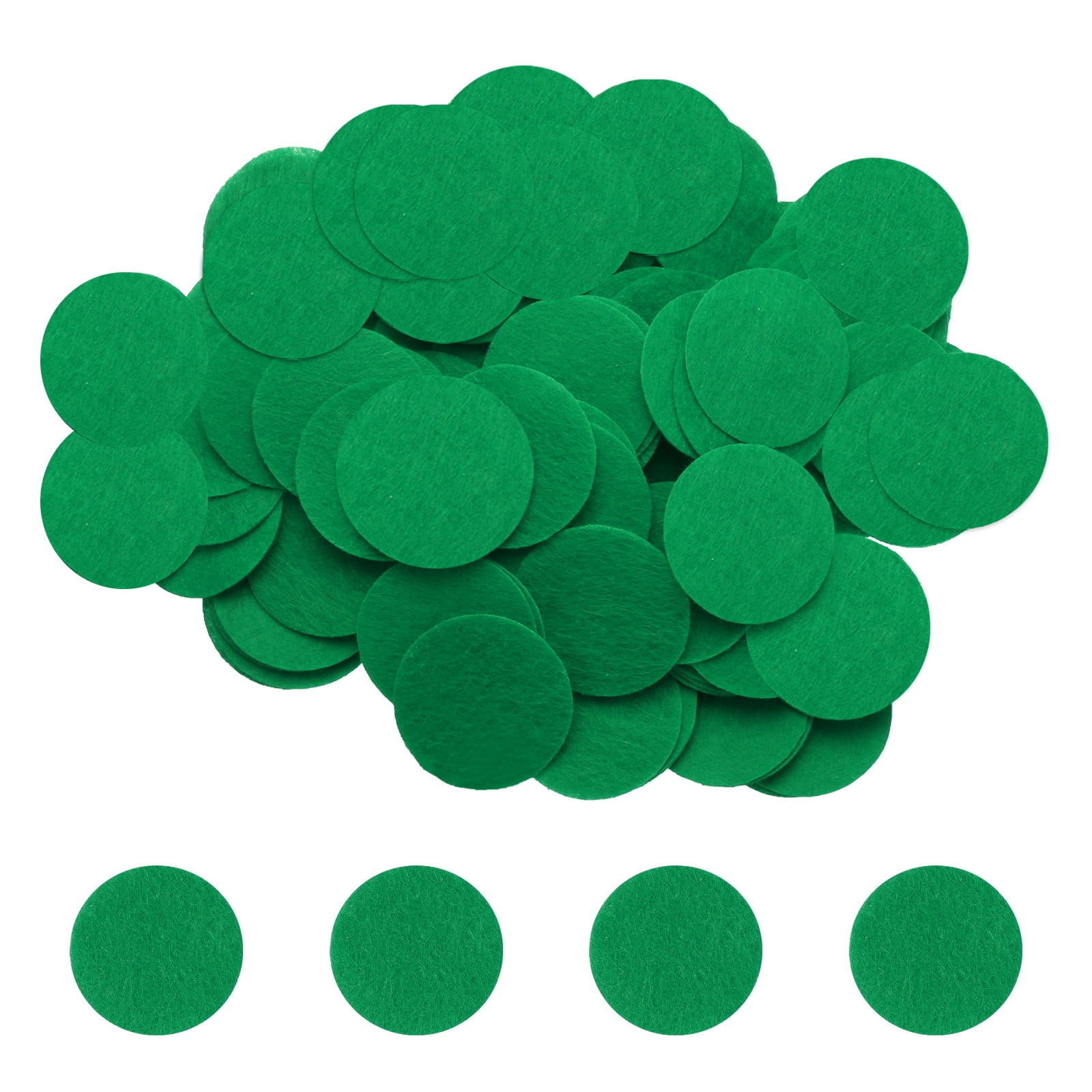 Uxcell 500pcs Round Felt Circles, 50mm 3/8 Pre Cut Felt Craft Pads Non-Woven Mini Felt Fabric Circles for DIY Projects, Green