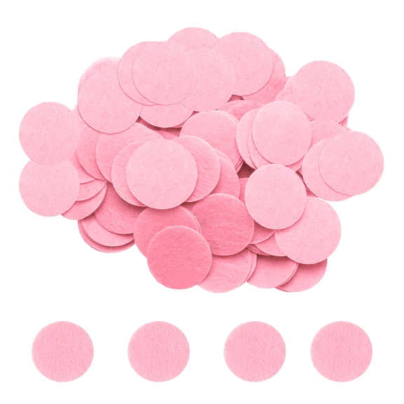 Uxcell 500pcs Round Felt Circles, 50mm 3/8 Pre Cut Felt Craft Pads Non-Woven Mini Felt Fabric Circles for DIY Projects, Pink