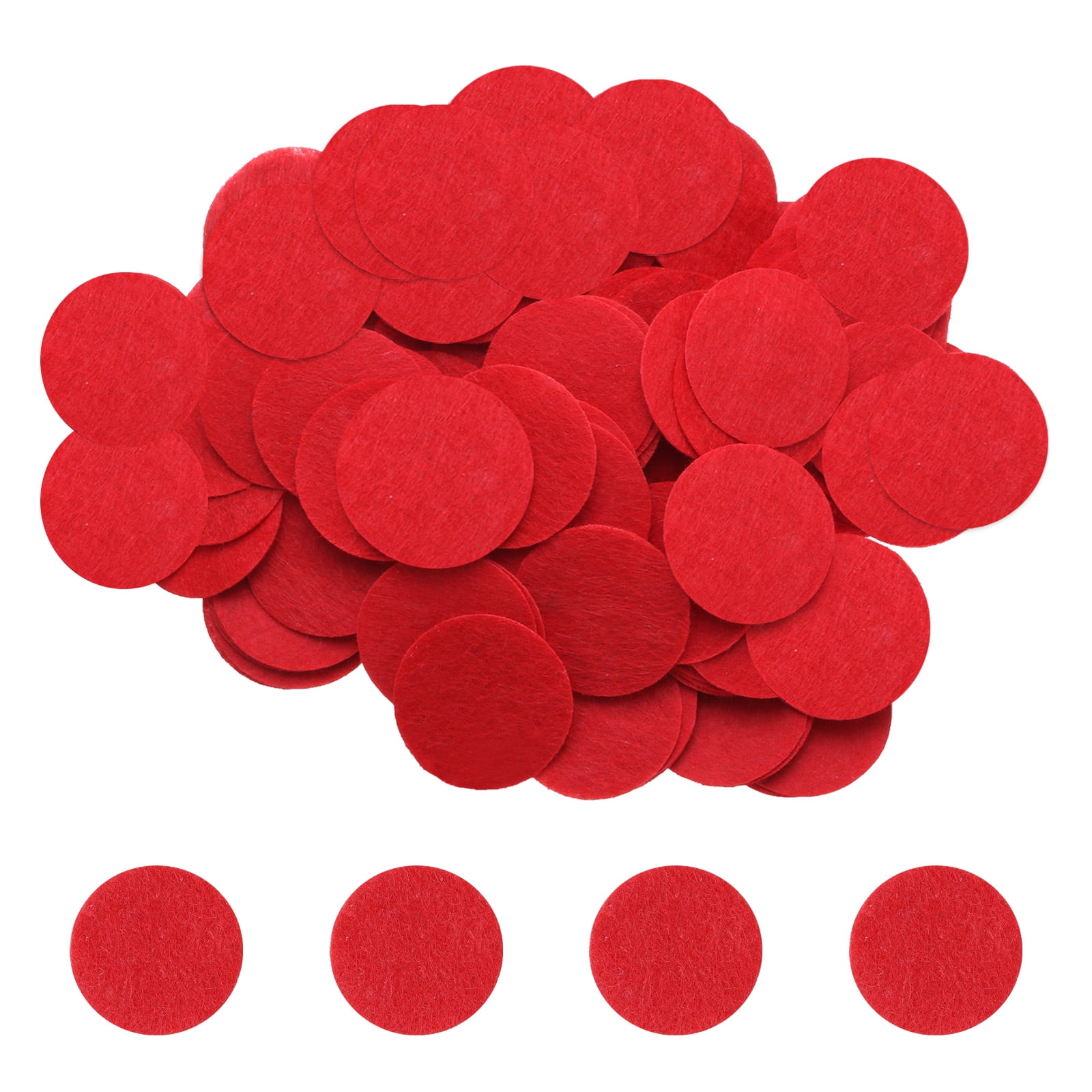 Uxcell 500pcs Round Felt Circles, 50mm 3/8 Pre Cut Felt Craft Pads Non-Woven Mini Felt Fabric Circles for DIY Projects, Red