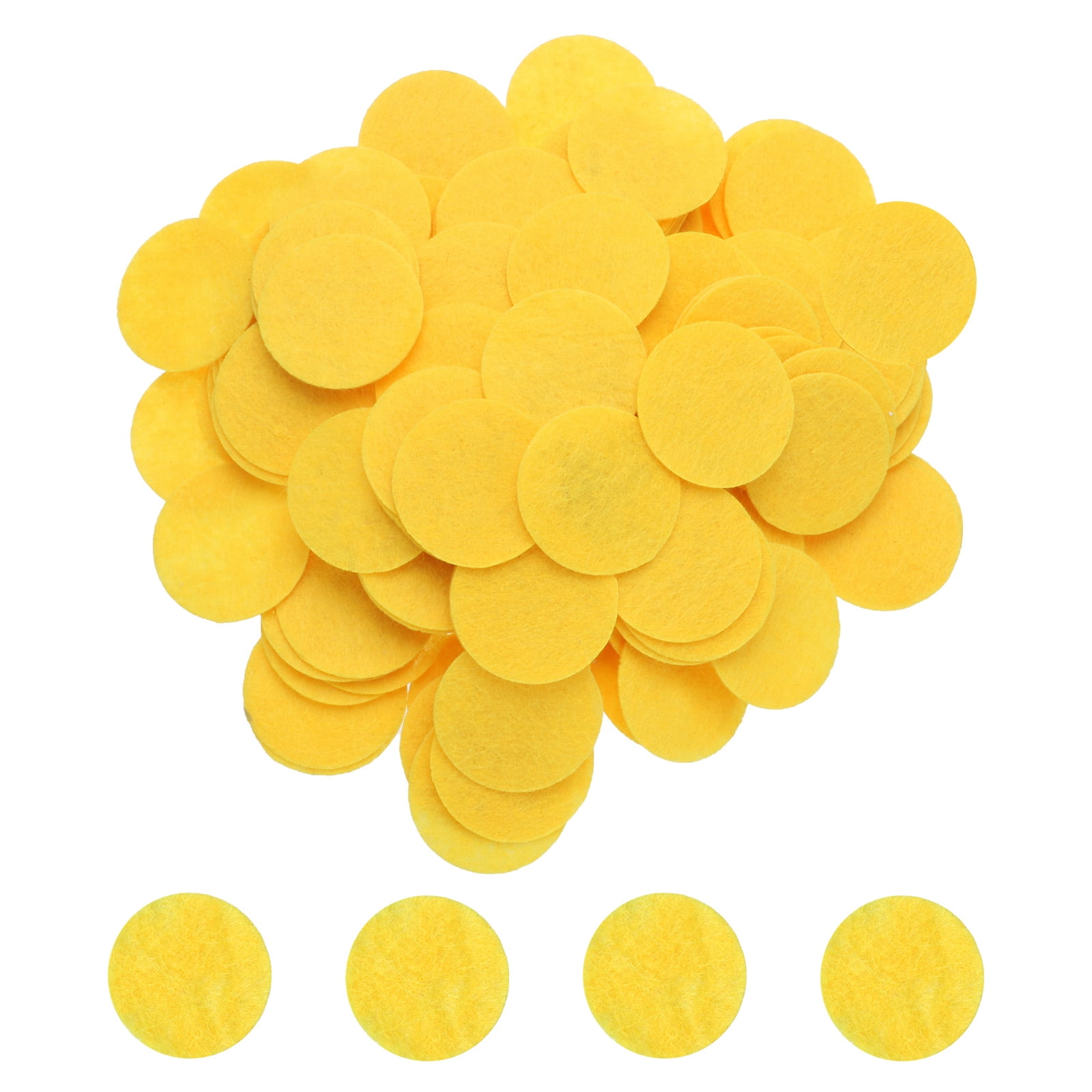 Uxcell 500pcs Round Felt Circles, 50mm 3/8 Pre Cut Felt Craft Pads Non-Woven Mini Felt Fabric Circles for DIY Projects, Yellow