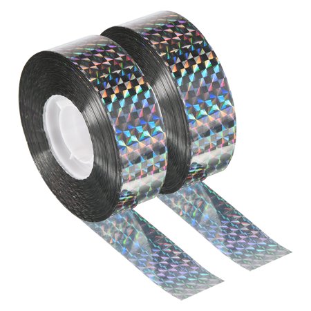 Uxcell 502ftx0.9" Double Sided Repellent Keep Away Bird Reflective Scare Tape, Laser 2Pack