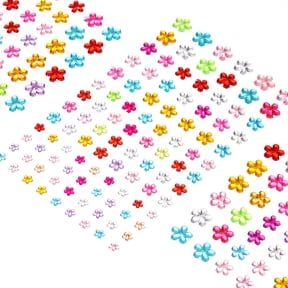 Uxcell 505 Pcs Gems Stickers, 5 Sheet Self-Adhesive Gems Bling Flower Rhinestone Stickers, Multicolor