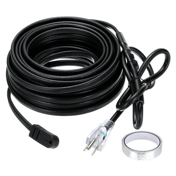 Uxcell 50FT Self Regulating Roof Heat Cable,8W/Ft 120V Electric Plugs 3 Prong Heat Tape for Roof and Gutters