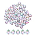 thumbnail image 1 of Uxcell 50PCS Flat Back Acrylic Teardrop Gems 13x18mm Artificial Rhinestones for DIY Crafts Bead Multicolor, 1 of 6