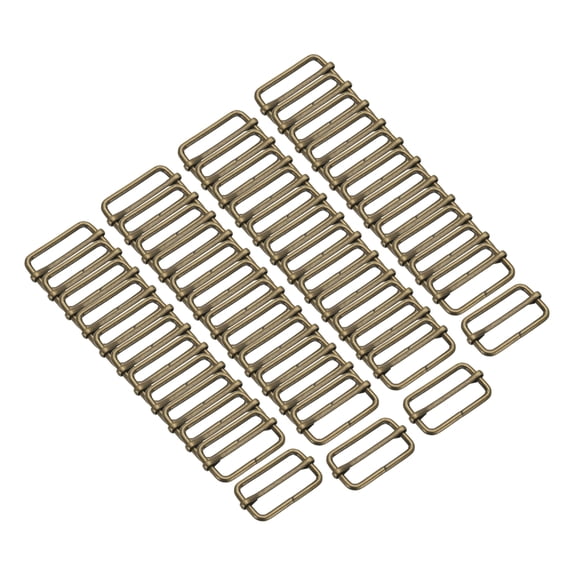 50PCS Metal Slide Adjustable Buckle 1 1/2" Adjuster Webbing Strap Slider for Belt Bags Backpack Replacement Bronze