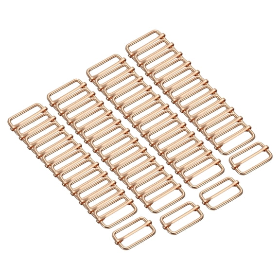 50PCS Metal Slide Adjustable Buckle 1 1/2" Adjuster Webbing Strap Slider for Belt Bags Backpack Replacement Light Gold