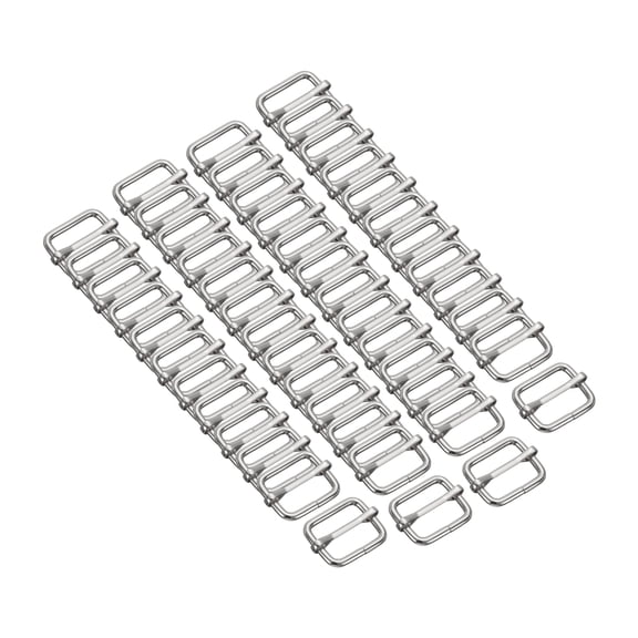 50PCS Metal Slide Adjustable Buckle 1" Adjuster Webbing Strap Slider for Belt Bags Backpack Replacement Silver