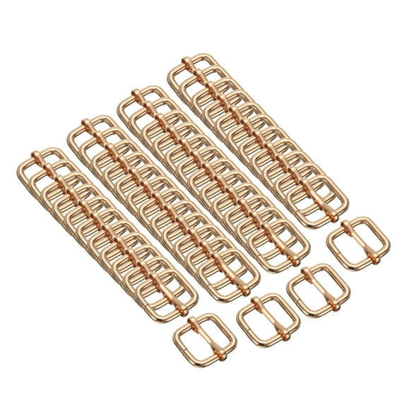 50PCS Metal Slide Adjustable Buckle 3/5" Adjuster Webbing Strap Slider for Belt Bags Backpack Replacement Light Gold