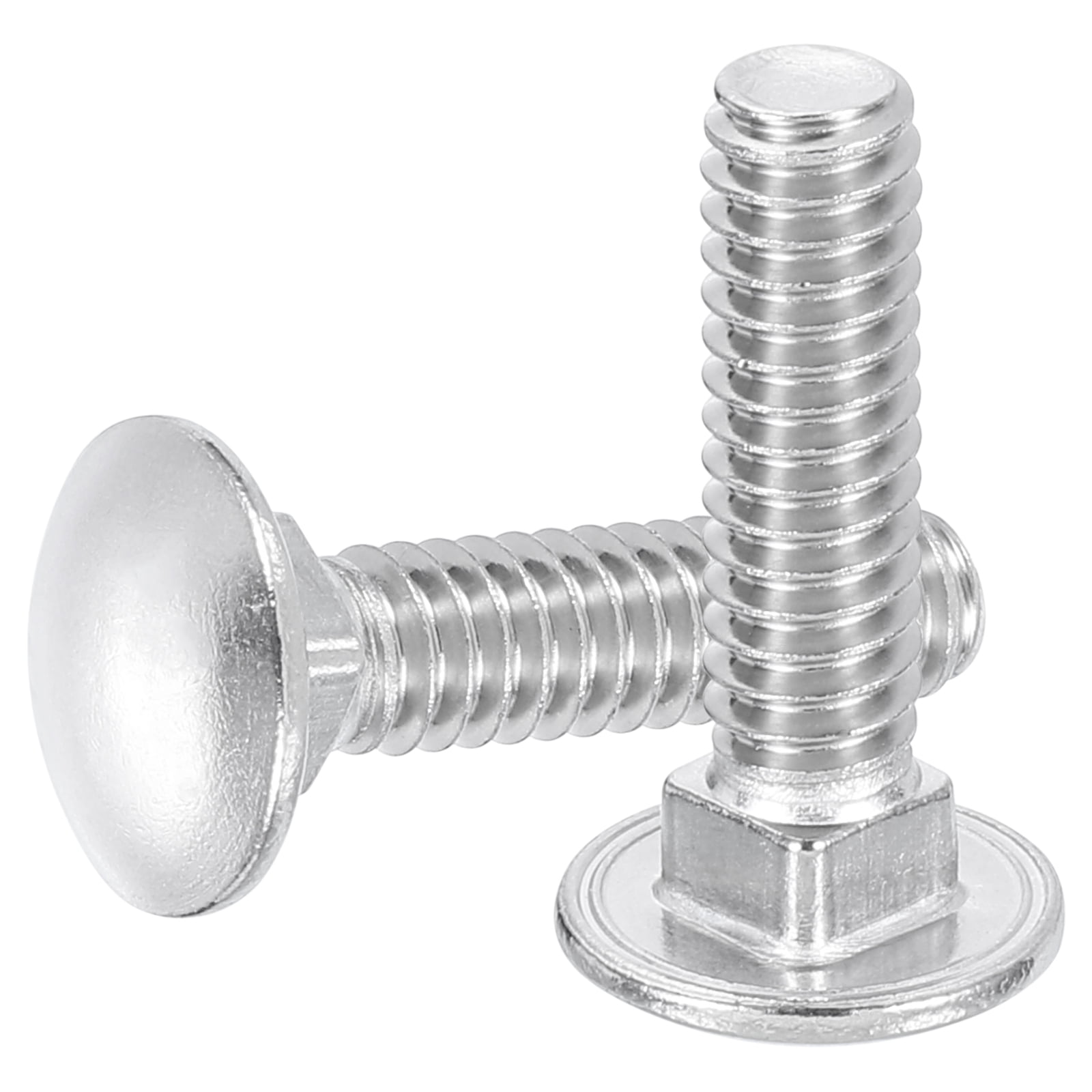 Uxcell 50Pack 1/4"-20x1" Stainless Steel Carriage Bolts Round Head Square Neck, Silver