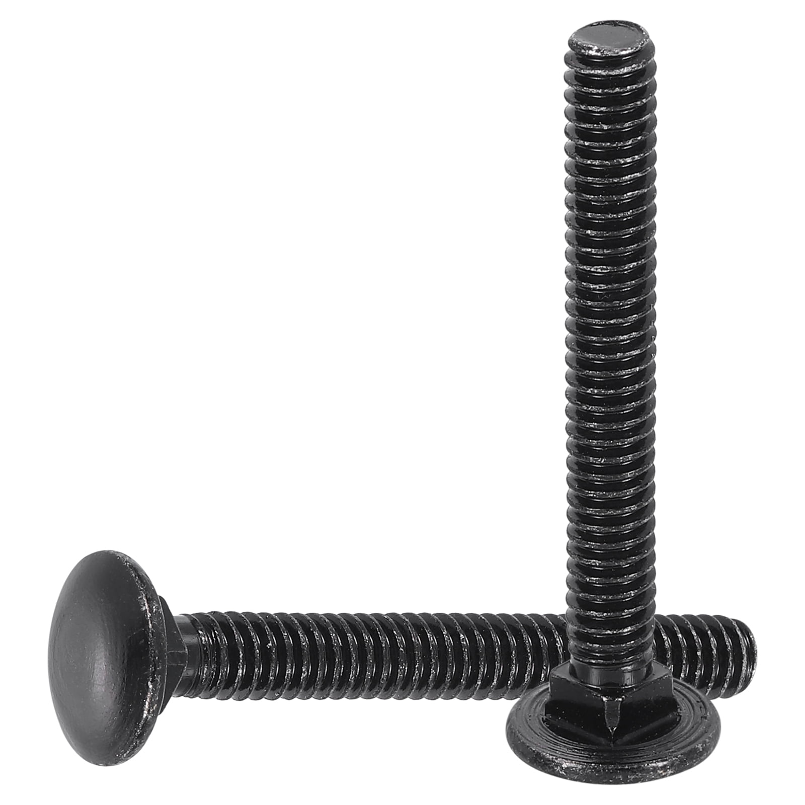 Uxcell 50Pack 1/4"-20x3" Carbon Steel Carriage Bolts Round Head Square Neck, Black