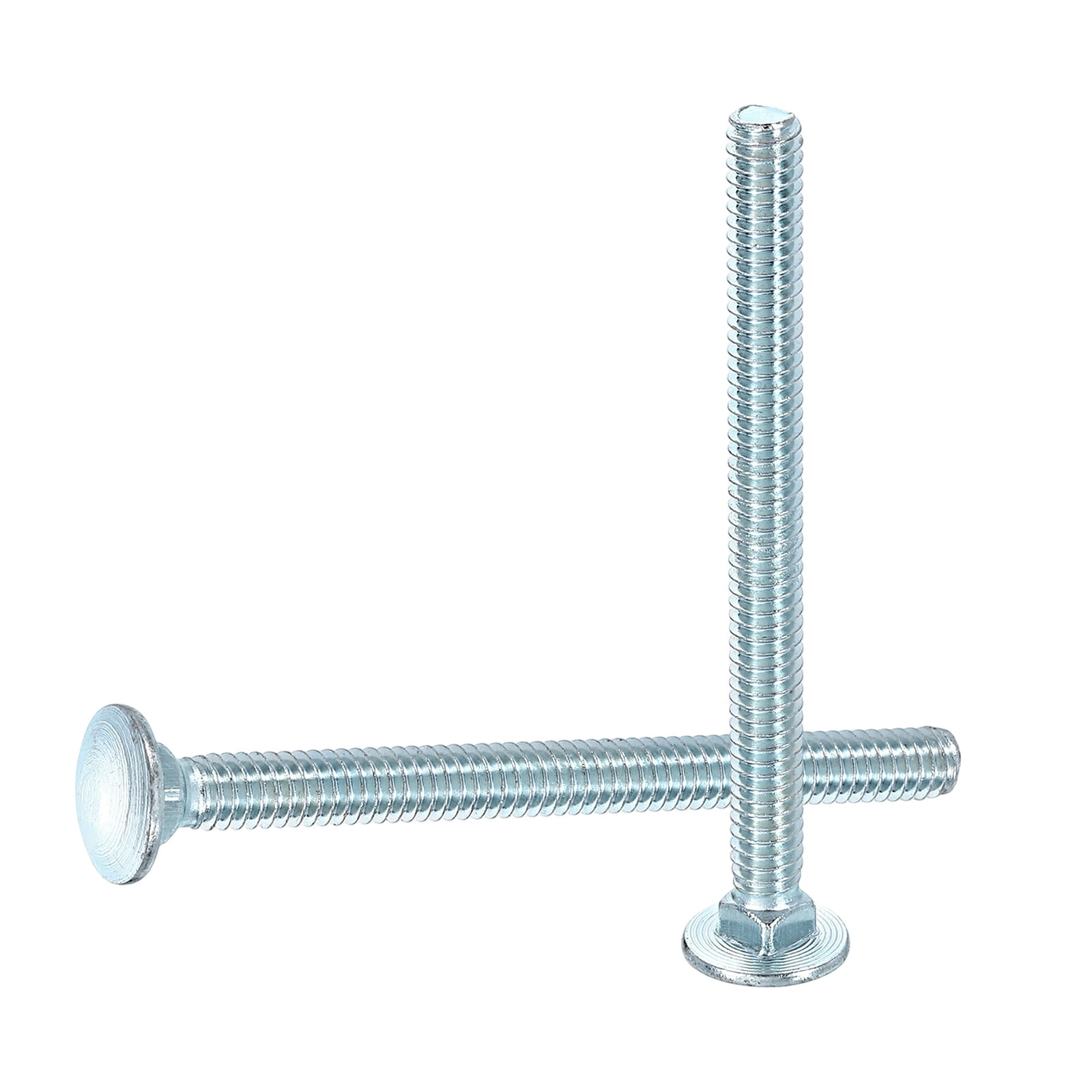Uxcell 50Pack 1/4"-20x3" Carbon Steel Carriage Bolts Round Head Square Neck, Silver