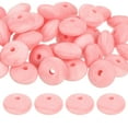 thumbnail image 1 of Uxcell 50Pack 12mm Silicone Lentil Beads, Rubber Abacus Focal Bead Loose Bulk Beads for DIY (Snow Pink), 1 of 7