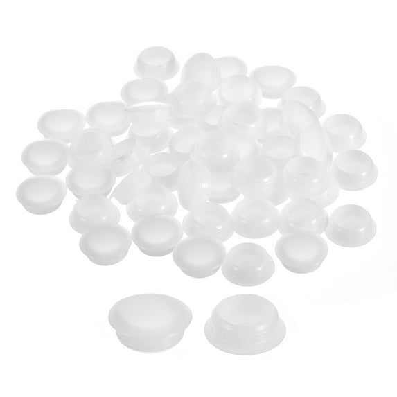 Uxcell 50Pack 16mm(5/8") Dia Plastic Screw Hole Plugs Thread Type Covers, Clear