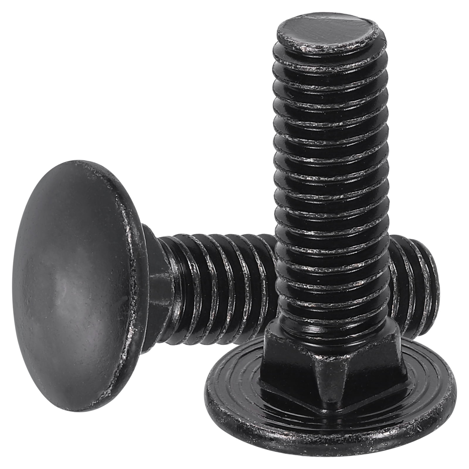 Uxcell 50Pack 3/8"-16x1-1/2" Carbon Steel Carriage Bolts Round Head Square Neck, Black