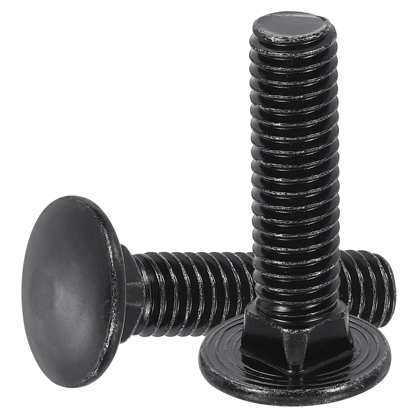 Uxcell 50Pack 3/8"-16x2" Carbon Steel Carriage Bolts Round Head Square Neck, Black
