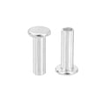 thumbnail image 1 of Uxcell 50Pack 3mm x 10mm Aluminum Flat Head Semi Tubular Rivets Silver Tone, 1 of 6