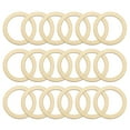 thumbnail image 1 of Uxcell 50Pack 40mm(1.6inch) Natural Wood Rings Unfinished Wood Pieces Circle Ornaments, 1 of 4