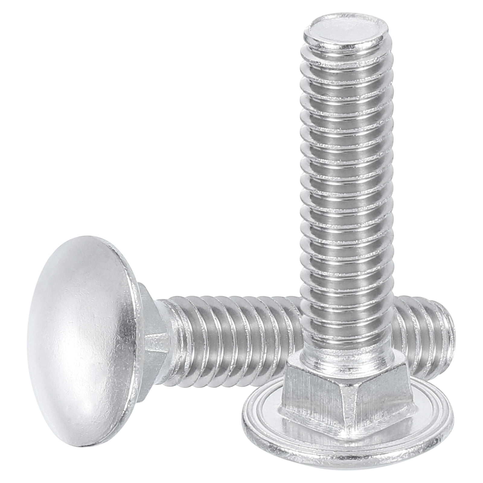 Uxcell 50Pack 5/16"-18x1-1/2" Stainless Steel Carriage Bolts Round Head Square Neck, Silver