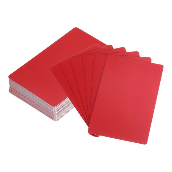 Uxcell 50Pack 86 x 54 x 0.45mm Anodized Aluminum Blank Metal Business Cards, Red