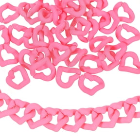 Uxcell 50Pack Acrylic Chain Linking Rings, Plastic C-Clip Hooks Chain Links, Pink